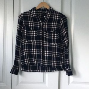 Navy Blue and Maroon Flannel